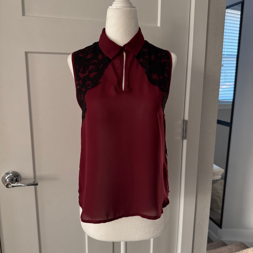 Urban Outfitters burgundy and black blouse